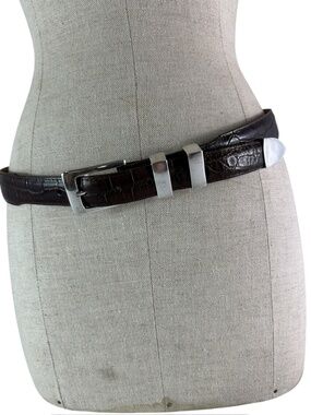 Vintage Genuine BILLY MARTIN'S Douglas Magnus Brown Alligator Men's Belt 34